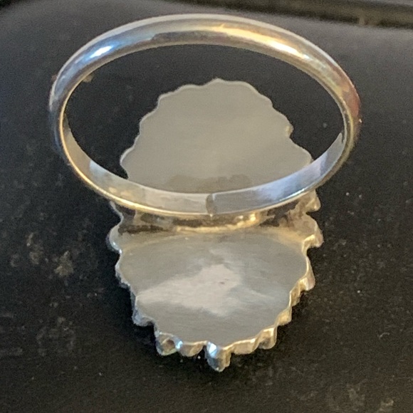 Zuni Petite Point Sterling Silver & Turquoise Ring Size 6 Sleeping Beauty. - Picture 7 of 11